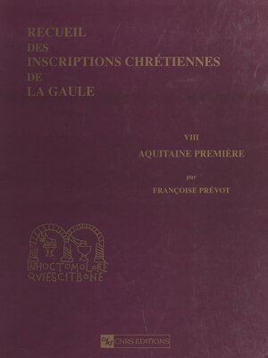cover image of Recueil des inscriptions chrétiennes de la Gaule antérieures à la Renaissance carolingienne (8)